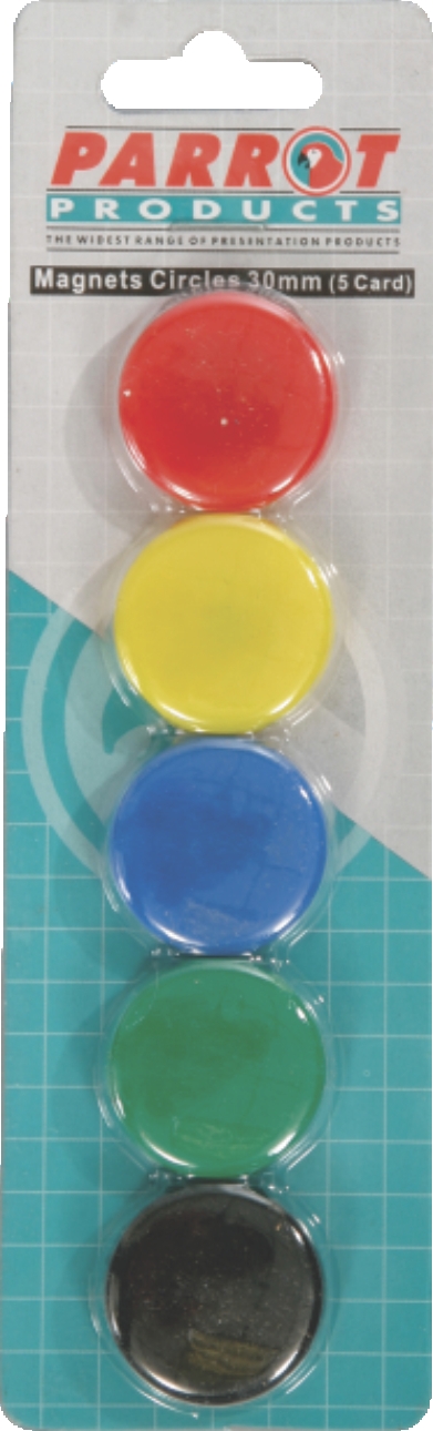Parrot 30mm Circle Magnets (Pack of 5) Parrot 30mm Circle Magnets (Pack of 5)