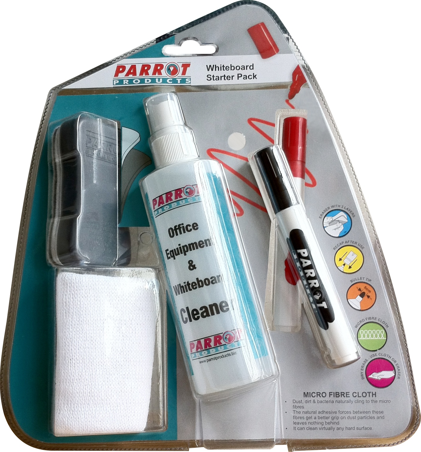 Parrot Whiteboard Cleaning Starter Pack Parrot Whiteboard Cleaning Starter Pack