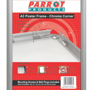 Parrot Poster Frame – Aluminium with Chrome Corners – A0 Parrot Poster Frame – Aluminium with Chrome Corners – A0