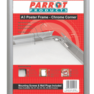 Parrot Poster Frame – Aluminium with Chrome Corners – A3 Parrot Poster Frame – Aluminium with Chrome Corners – A3