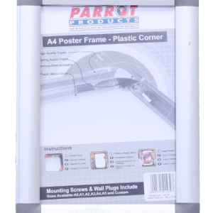 Parrot Poster Frame – Aluminium with Plastic Corners – A4 Parrot Poster Frame – Aluminium with Plastic Corners – A4