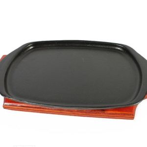 LK’s – Steak Plate And Wooden Base – Vitreous Enamelled LK’s – Steak Plate And Wooden Base – Vitreous Enamelled