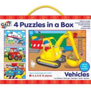 Galt Toys 4 Puzzles in a Box – Vehicles Galt Toys 4 Puzzles in a Box – Vehicles