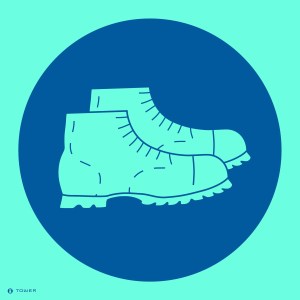 Tower Photoluminescent Sign – Foot Protection Tower Photoluminescent Sign – Foot Protection