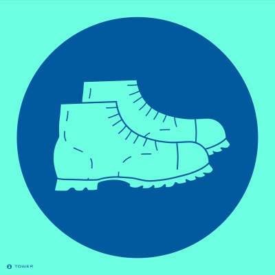 Tower Photoluminescent Sign – Foot Protection Tower Photoluminescent Sign – Foot Protection