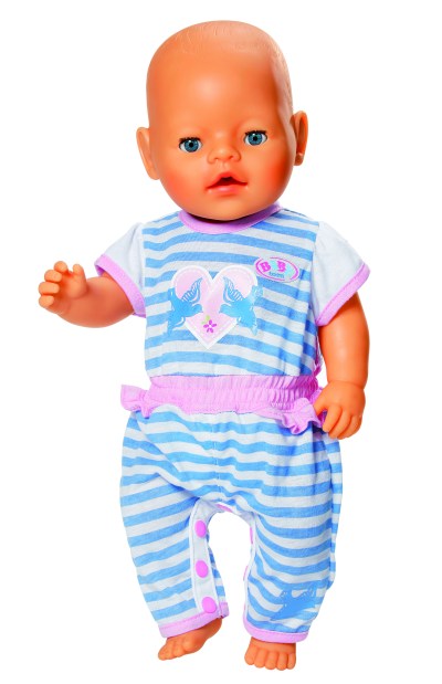 Baby Born Romper Collection – Blue Striped Shirt Baby Born Romper Collection – Blue Striped Shirt