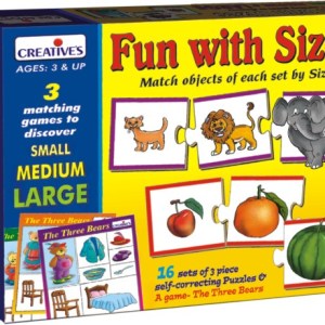 Creatives – Fun with Sizes (16 Sets of 3pc Self-Correcting Puzzles) Creatives – Fun with Sizes (16 Sets of 3pc Self-Correcting Puzzles)