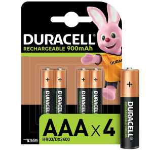 Duracell Rechargeable AAA 900mAh batteries – 4 Pack Duracell Rechargeable AAA 900mAh batteries – 4 Pack