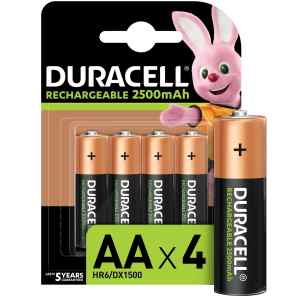 Duracell Rechargeable AA 2500mAh batteries – 4 Pack Duracell Rechargeable AA 2500mAh batteries – 4 Pack