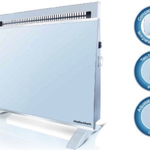 Morphy Richards – Floor or Wall Mount Glass Heater – White Morphy Richards – Floor or Wall Mount Glass Heater – White