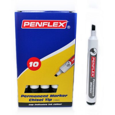 Penflex PM 15 Permanent Markers Chisel Tip Box-10 Black Penflex PM 15 Permanent Markers Chisel Tip Box-10 Black