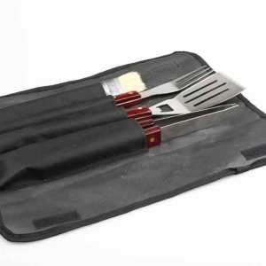 OZtrail – 4 Piece BBQ Set In Roll-Up Bag OZtrail – 4 Piece BBQ Set In Roll-Up Bag