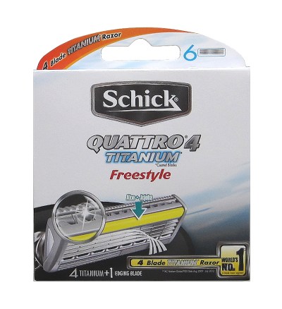 Schick Quattro Titanium Freestyle Male Blades 6’s Schick Quattro Titanium Freestyle Male Blades 6’s