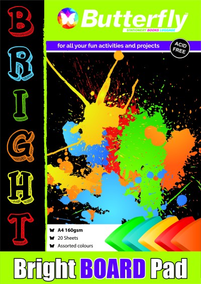 Butterfly Project Board Pad – Bright A4 20 Sheets Butterfly Project Board Pad – Bright A4 20 Sheets