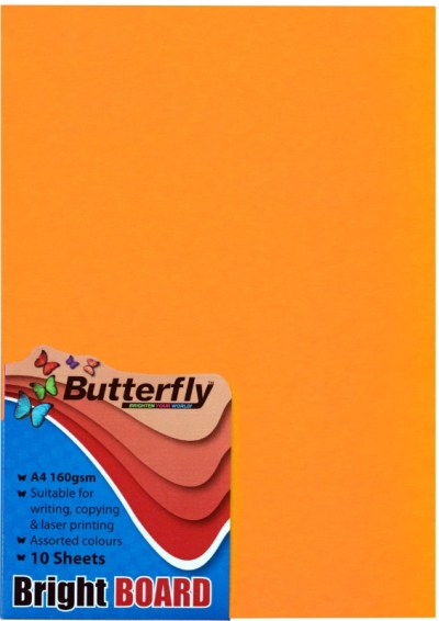 Butterfly A4 Bright Board 10s – Orange Butterfly A4 Bright Board 10s – Orange