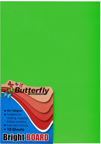 Butterfly A4 Bright Board – 10s – Green Butterfly A4 Bright Board – 10s – Green