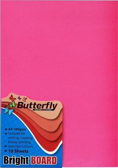 Butterfly – A4 Bright Board – Pink – 2 Pack Butterfly – A4 Bright Board – Pink – 2 Pack