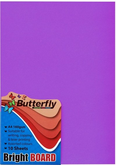 Butterfly A4 Bright Board – 10s – Purple Butterfly A4 Bright Board – 10s – Purple