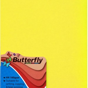 Butterfly A4 Bright Board – 10s – Yellow Butterfly A4 Bright Board – 10s – Yellow