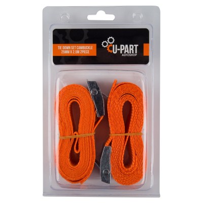 U-Part Tie Down Set Cambuckle 25Mm 2.5M 2 Piece U-Part Tie Down Set Cambuckle 25Mm 2.5M 2 Piece