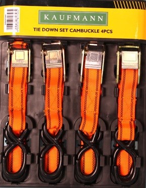 Kaufmann – Tie Down Set Cambuckle – 4 Piece Kaufmann – Tie Down Set Cambuckle – 4 Piece