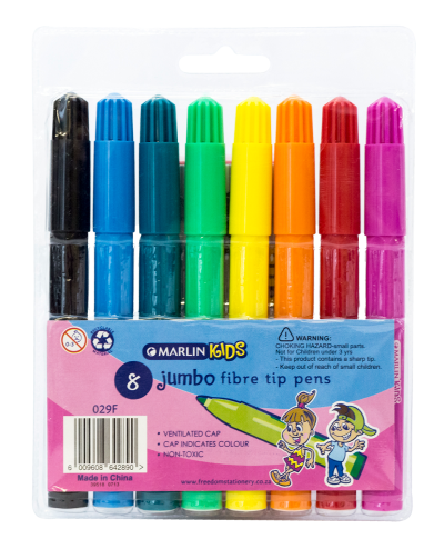 Marlin Kids 8 Jumbo Fibre Tip Pens Marlin Kids 8 Jumbo Fibre Tip Pens