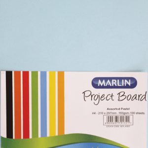 Marlin A4 Project Board 160gsm 100’s – Assorted Pastel Marlin A4 Project Board 160gsm 100’s – Assorted Pastel