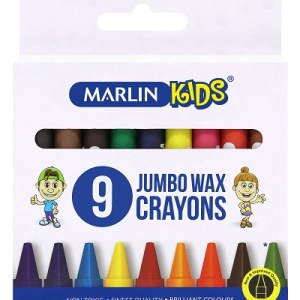 Marlin Kids 9 Jumbo Wax Crayons – 1.4cm Marlin Kids 9 Jumbo Wax Crayons – 1.4cm