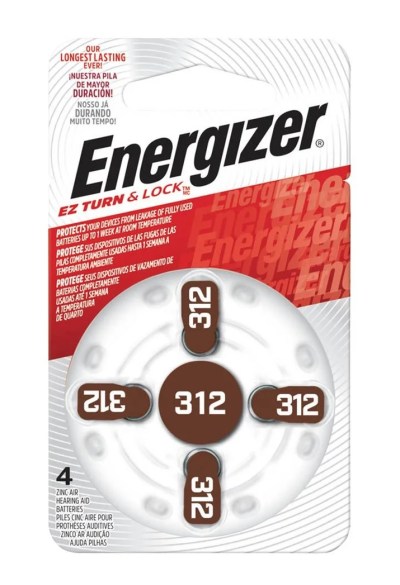 Energizer AZ312 Zinc Air Hearing Aid Battery Card 4 Energizer AZ312 Zinc Air Hearing Aid Battery Card 4