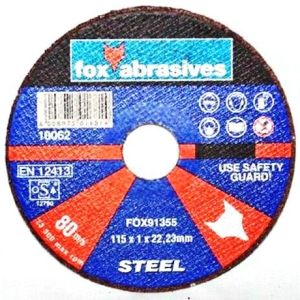 Fox Tools – Abrasive Cutting Disc Steel Professional – 115 x 1.0mm Fox Tools – Abrasive Cutting Disc Steel Professional – 115 x 1.0mm