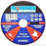 Fox Tools – Abrasive Cutting Disc Steel Professional – 115 x 1.0mm Fox Tools – Abrasive Cutting Disc Steel Professional – 115 x 1.0mm