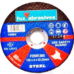 Fox Tools – Abrasive Cutting Disc Steel – 125 x 3.0mm Fox Tools – Abrasive Cutting Disc Steel – 125 x 3.0mm