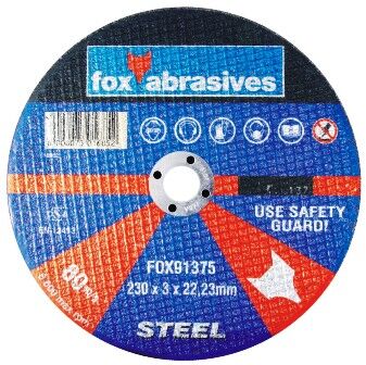 Fox Tools – Abrasive Cutting Disc Steel – 230 x 3.0mm Fox Tools – Abrasive Cutting Disc Steel – 230 x 3.0mm