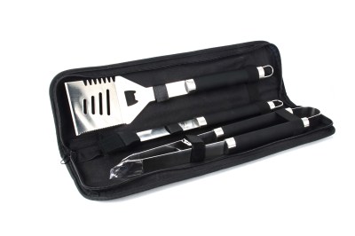 Kaufmann Stainless Steel Braai Set with Nylon Bag – 3 Piece Kaufmann Stainless Steel Braai Set with Nylon Bag – 3 Piece