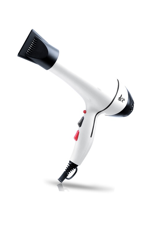 Ace Pro Turbo 2000 Watt Hairdryer – White Ace Pro Turbo 2000 Watt Hairdryer – White