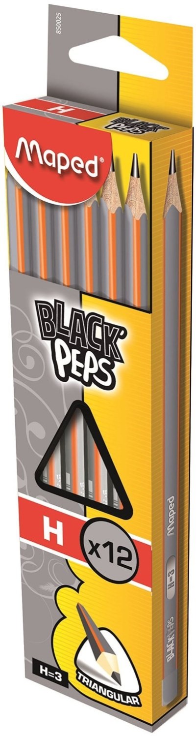 Maped Graphite Pencil Triangular H – Box of 12 Maped Graphite Pencil Triangular H – Box of 12