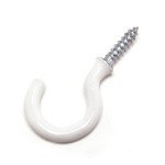 Cup Hook Round Pvc.Coat Wht.20mm 6/Card Cup Hook Round Pvc.Coat Wht.20mm 6/Card