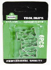 Tool Clip 25mm – Nickle Plated Waldo (6/Card) Tool Clip 25mm – Nickle Plated Waldo (6/Card)