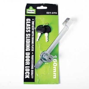 Lock Glass Sliding Door Chrome Plated165mm Waldo Lock Glass Sliding Door Chrome Plated165mm Waldo