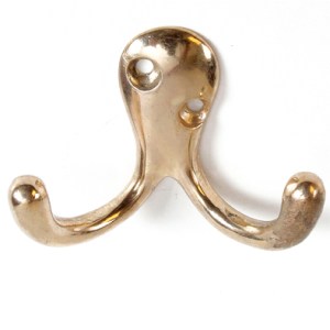Wardrobe Hook Double Brass Wardrobe Hook Double Brass