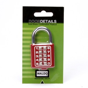 Padlock Comb.Push Digit 40mm Waldo Card Padlock Comb.Push Digit 40mm Waldo Card