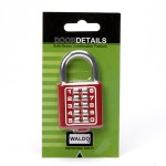 Padlock Comb.Push Digit 40mm Waldo Card Padlock Comb.Push Digit 40mm Waldo Card
