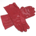 Glove Work Double Dip Red Pvc 20Cm-Elbow Glove Work Double Dip Red Pvc 20Cm-Elbow