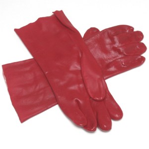 Glove Work Double Dip Red Pvc 20Cm-Elbow Glove Work Double Dip Red Pvc 20Cm-Elbow