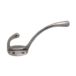 Hat+Coat Hook Satin Chrome Plated -Oval-152mm 4H#307 Hat+Coat Hook Satin Chrome Plated -Oval-152mm 4H#307