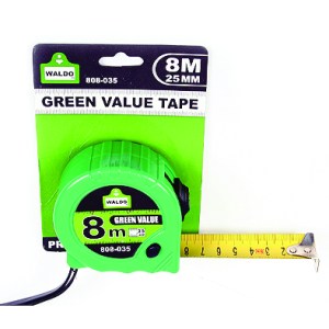 Tape Measure 8Mx25mm Green Value Waldo Tape Measure 8Mx25mm Green Value Waldo