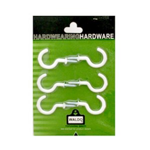 Cup Hook Round Pvc.Coat Wht.38mm 6/Card Cup Hook Round Pvc.Coat Wht.38mm 6/Card