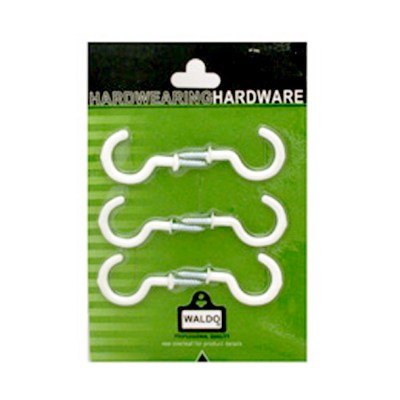 Cup Hook Round Pvc.Coat Wht.50mm 4/Card Cup Hook Round Pvc.Coat Wht.50mm 4/Card