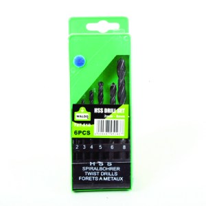 Drill Set Hss Waldo 6Pc 2mm-8mm Display Drill Set Hss Waldo 6Pc 2mm-8mm Display