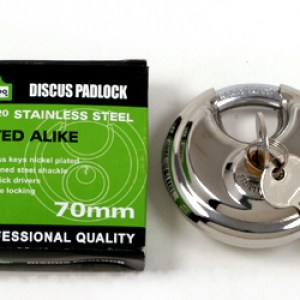 Padlock Discus Waldo K/A 70mm S/S Box Padlock Discus Waldo K/A 70mm S/S Box